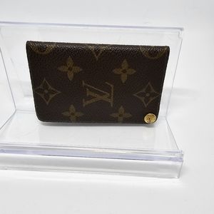 LOUIS VUITTON Authentic Vintage Porte Cartes Pression Bifold Mono Card Case